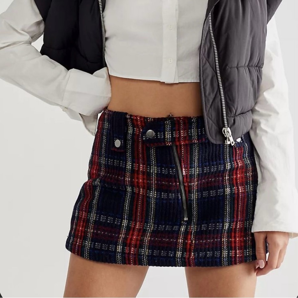 NWT Free People Plaid Skirt Skort - Picture 1 of 9